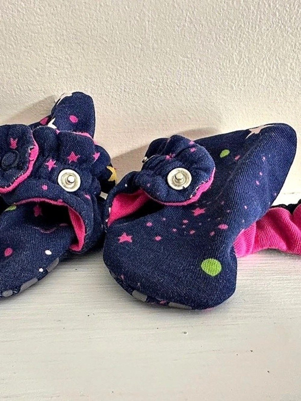 Zutano Organic Cotton Booties Blue & Pink Baby 3M